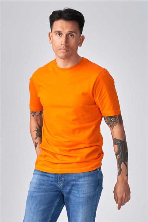 Basic T-shirt - Orange - Slim fit - Herre - 3XL - TeeShoppen