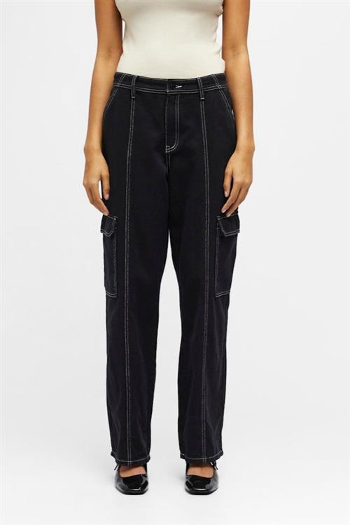 Valerie Mid Waist Wide Jeans - Sort - Herre - S - Object