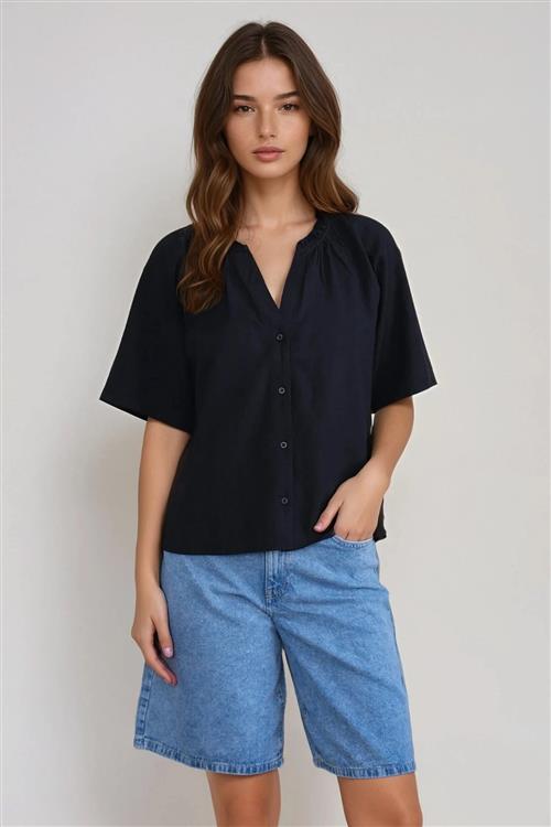 Linn Frill Top - Sort - M - Vero Moda