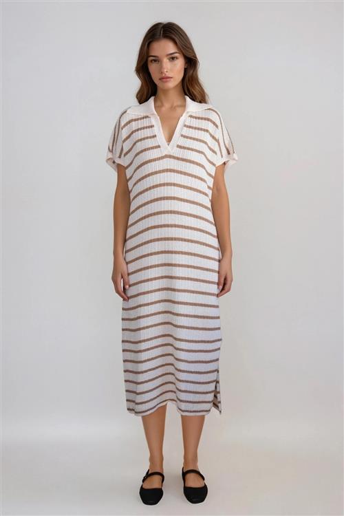 Victoria Kjole - Hvid/Beige - L/XL - TeeShoppen