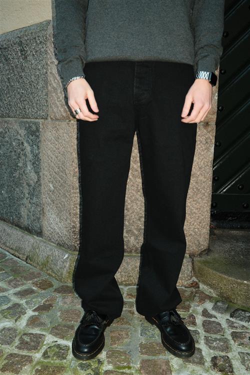 Baggy Jeans - Sort Denim - 34/32 - TeeShoppen