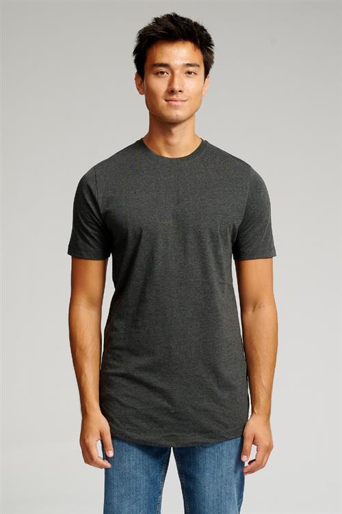 Long T-shirt - Mørkegrå - Herre - L - TeeShoppen