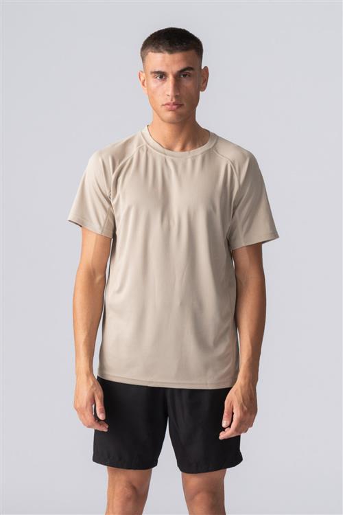 Trænings T-shirt - Khaki - Herre - L - TeeShoppen