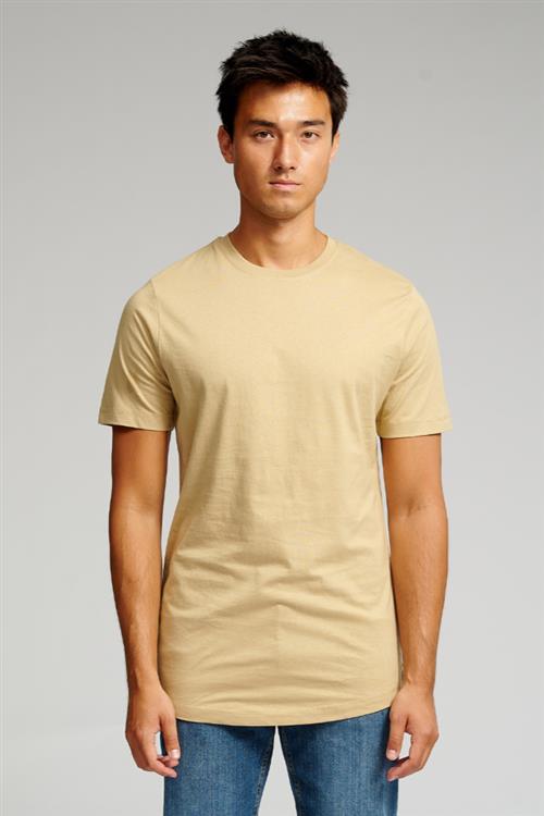 Long T-shirt - Sand - Herre - L - TeeShoppen