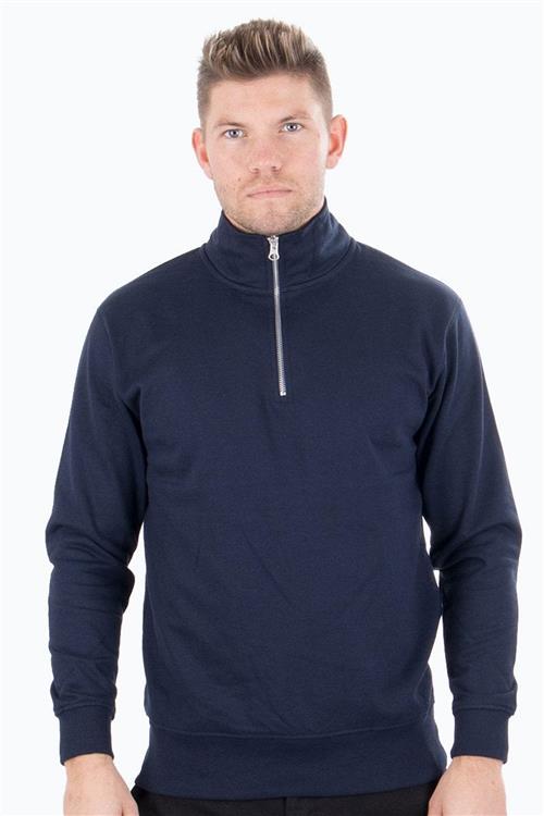 Quarter Zip sweat - Navy - Herre - 2XL - TeeShoppen