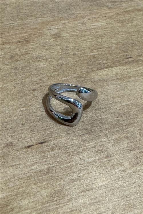 Elise IG Style Uregelmæssig Åben Ring - Sølv (Sample) - One Size - TeeShoppen