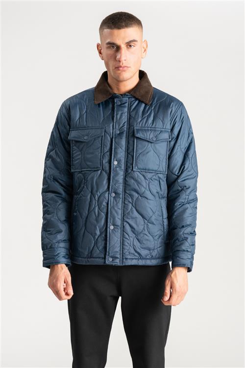 Quiltet Jakke - Navy - Herre - S - TeeShoppen