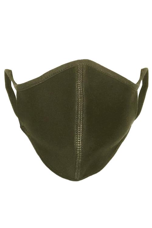 Stofmaske - Oliven Grøn (bomuld) - One Size - TeeShoppen