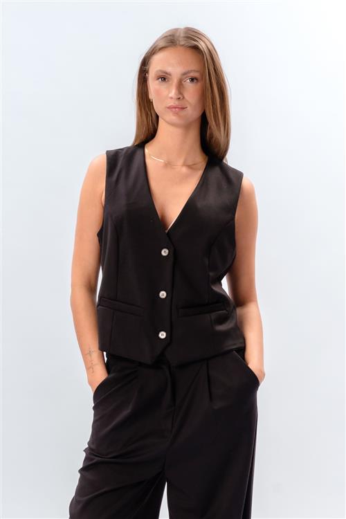 Nadia Vest - Sort - L - TeeShoppen