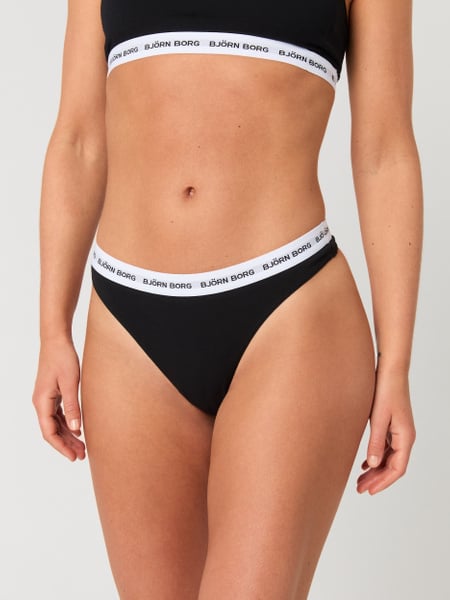 Björn Borg Logo Thongs 3-pack Sort, L