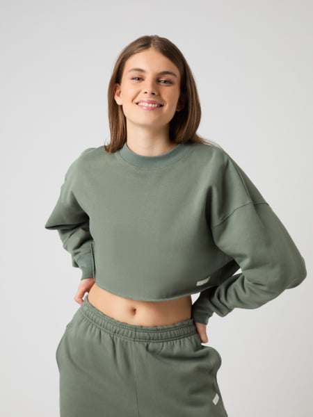 Björn Borg Studio Oversized Cropped Sweatshirt Grøn, M