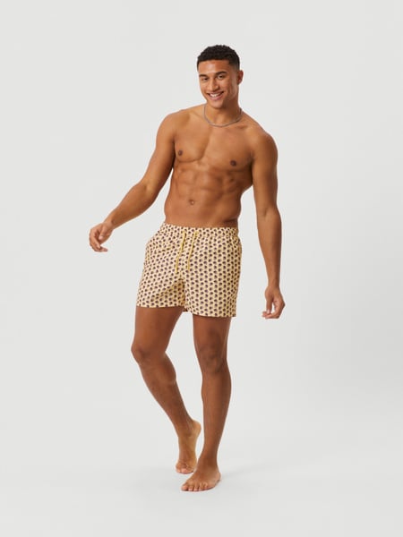 Björn Borg Borg Print Swim Shorts Gul, XXL