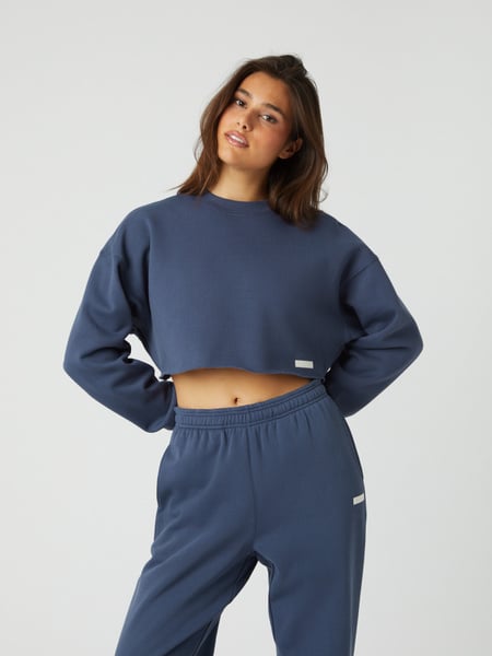 Björn Borg Studio Oversized Cropped Crew Blå, XL