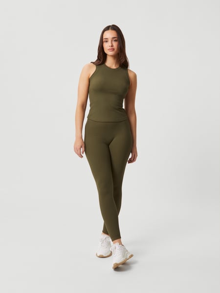 Björn Borg Studio Highwaist Rib Tights Grøn, M