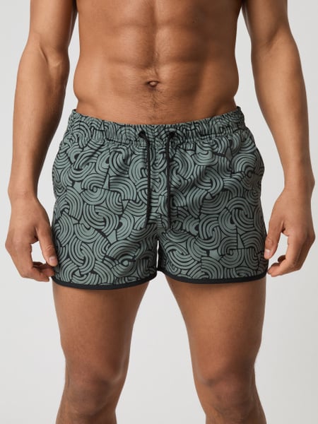 Björn Borg Borg Retro Print Swim Shorts Grøn, XL