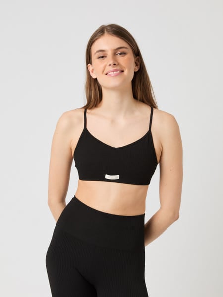 Björn Borg Studio Seamless Ribbed Strap Bra Sort, M