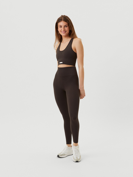 Björn Borg Studio Seamless Rib Tights Brun, L