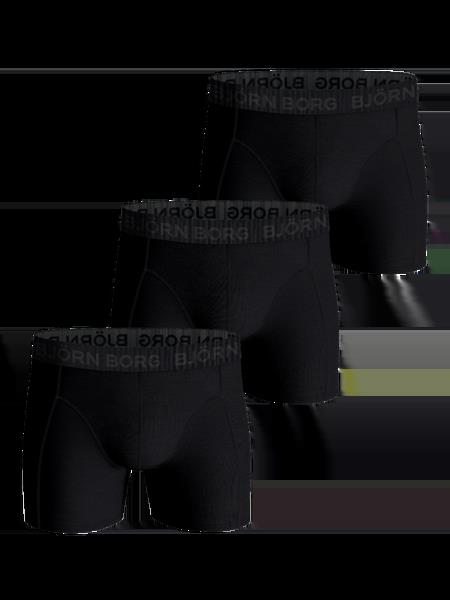 Björn Borg Cotton Stretch Boxers 3-pack Sort, XXL