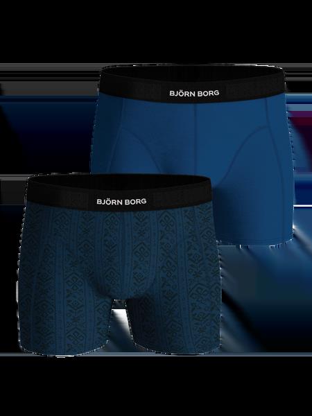 Björn Borg Premium Cotton Stretch Boxer 2-pack Blå, XXL