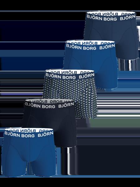 Björn Borg Cotton Stretch Boxers 5-pack Blå, 146-152