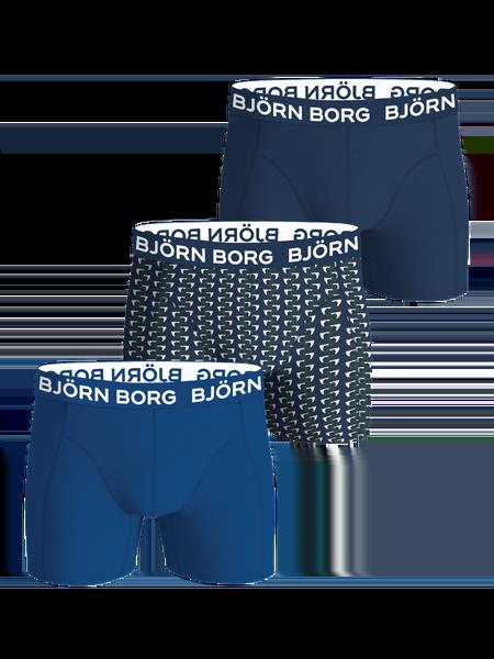 Björn Borg Cotton Stretch Boxers 3-pack Blå, 122-128