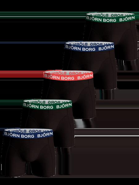 Björn Borg Cotton Stretch Boxer 5-pack Sort, XXL