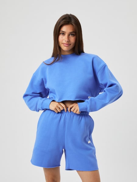 Björn Borg Studio Oversized Cropped Sweatshirt Blå, XS