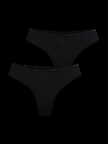 Björn Borg Soft Touch Thongs 2-pack Sort, M