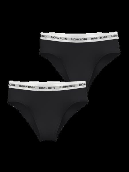 Björn Borg Core Logo High Waist Brief 2-pack Sort, XS