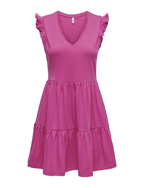 Onlmay Cap Sleeves Frill Dress ONLY Pink
