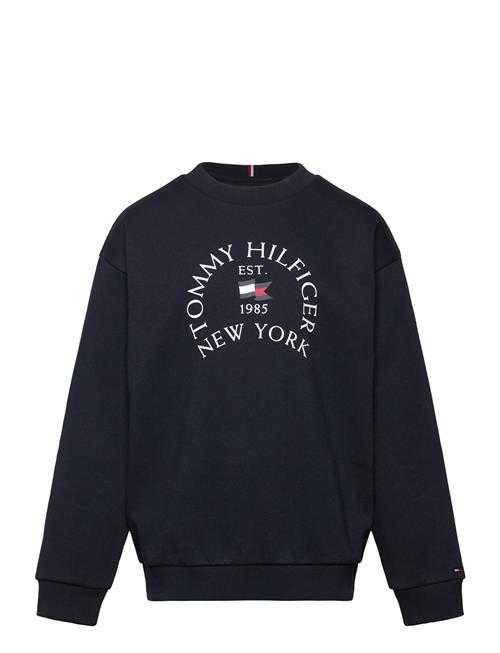 Se Nautical Arch Print Fleece Cn Tommy Hilfiger Navy ved Booztlet