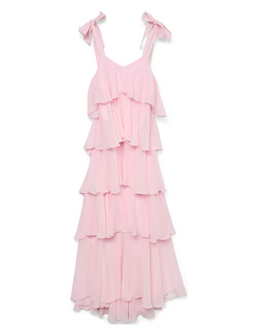 Vmfelicia Tiestrap Ruffle Maxi Dress Exp Vero Moda Pink