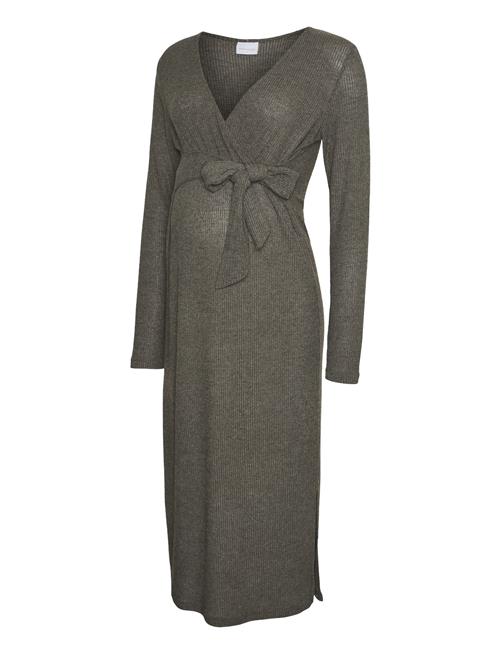 Se Mlannette Tess Ls Jrs Midi Dress 2F Mamalicious Brown ved Booztlet