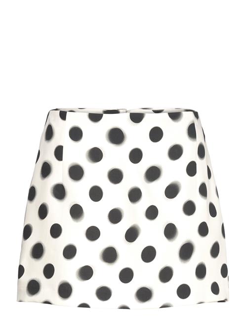 Polka-Dot Satin Mini-Skirt Mango Cream