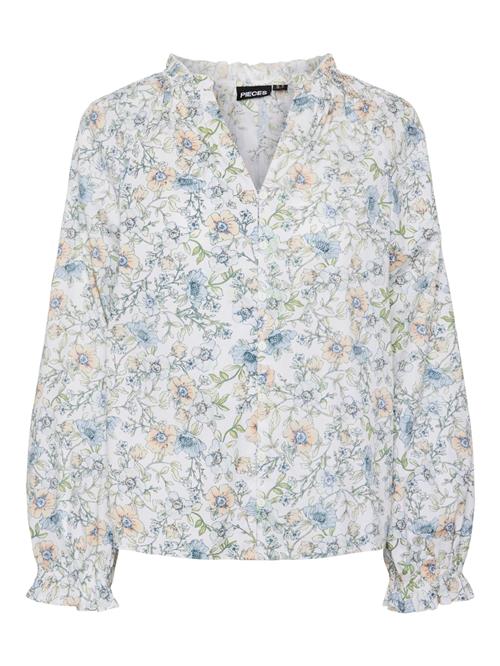 PIECES Bluse 'Amaryl'  blandingsfarvet / hvid