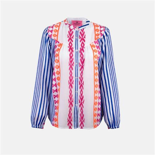 LIEBLINGSSTÜCK Bluse 'Kyra'  blå / orange / lys pink / hvid