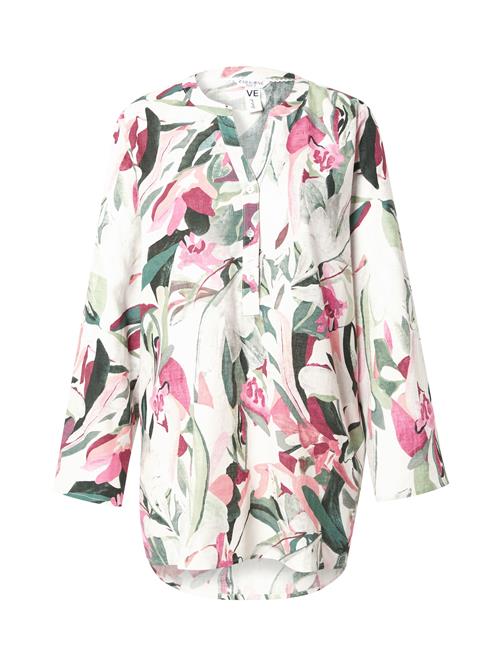 ZABAIONE Bluse 'Mi44na'  lysegrå / oliven / koral / pastelpink