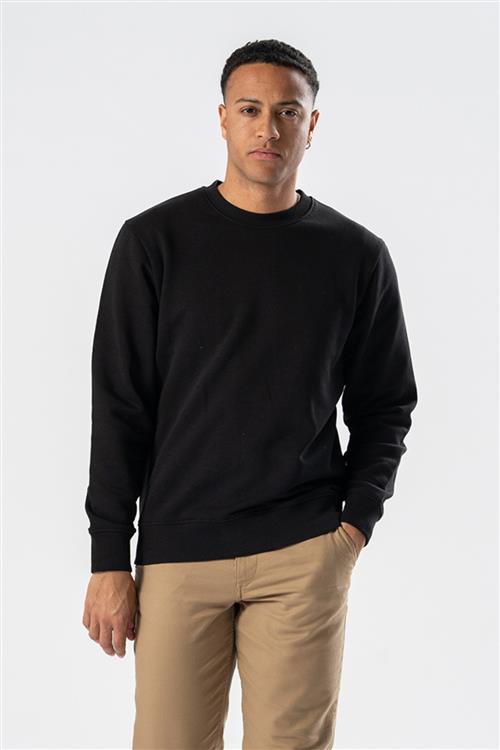 Sweatshirt Crewneck - Sort - Herre - 3XL - TeeShoppen