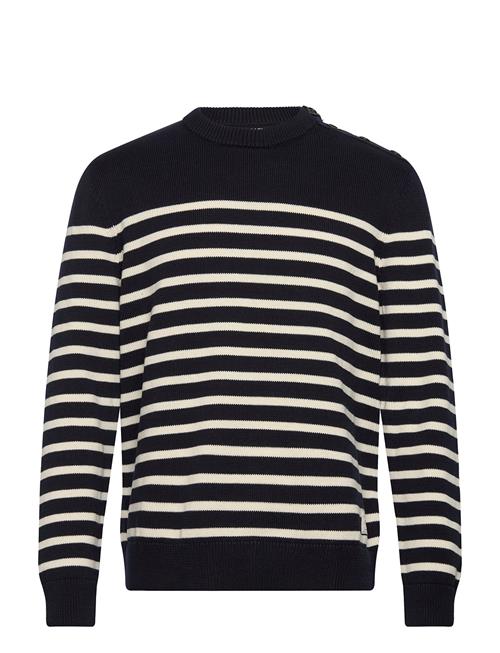 Striped Cotton C-Neck GANT Navy
