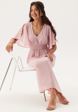 Bubbleroom Occasion Butterfly Sleeve Midi Dress Light pink 46