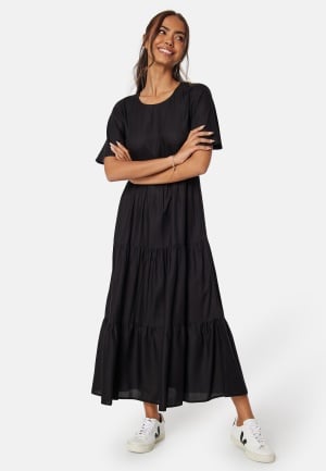 Happy Holly Butterfly Sleeve Viscose Midi Dress Black 32/34