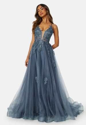 Christian Koehlert Tulle Evening Dress Blue 38