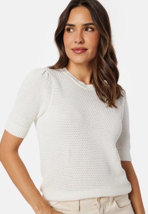 VILA Vidalo O-Neck S/S knit top White Alyssum L