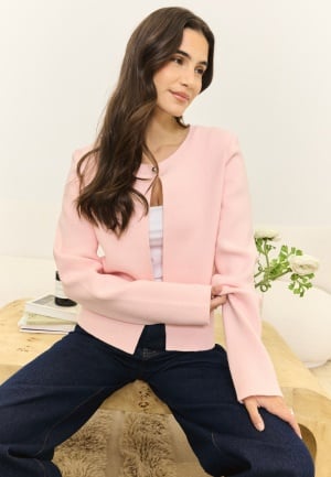 BUBBLEROOM One Button Cardigan Light pink XS