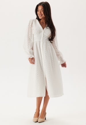 BUBBLEROOM Broderie Anglaise Midi Dress White 40