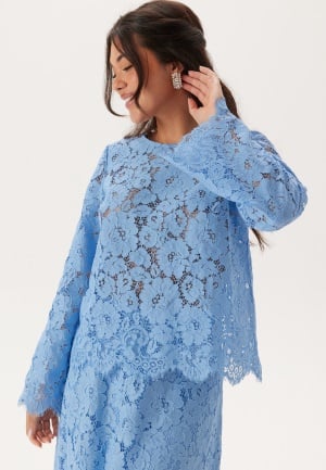 BUBBLEROOM Scalloped Edge Lace Blouse Light blue XS