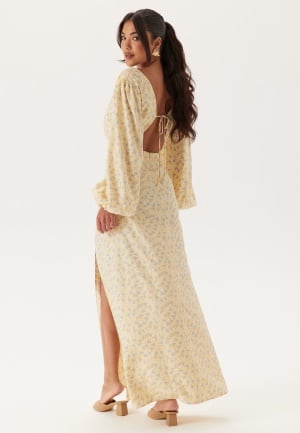 Bubbleroom Occasion Balloon Sleeve Wrap Gown Floral XS