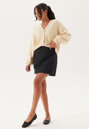 SELECTED FEMME Slflelou Hw Mini Skirt Dark Grey Detail:herringbone 34