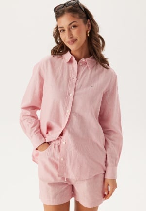 TOMMY JEANS Tjw Rlx Linen Shirt Th3 Precious Pink/STRIPE XS