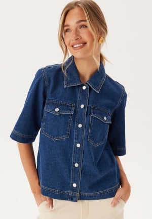 ONLY Onlbelle S/S SHIRT DNM  Dark Blue Denim S